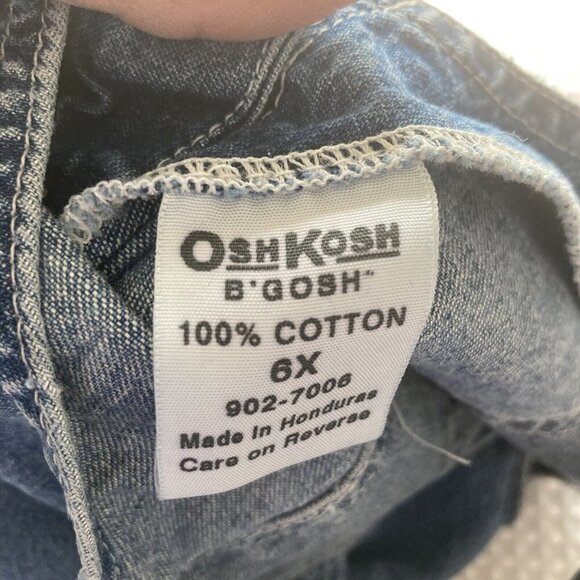 Vintage Oshkosh B'Gosh Girls 6X Bib Med Wash Denim Jean Blue Bib Overall Dress - Picture 10 of 11